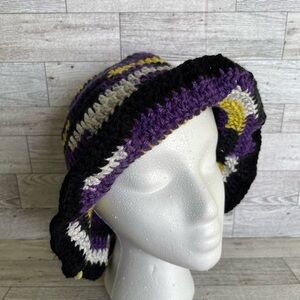 Crochet Hat Scrappy handmade unisex beach summer festival hippie boho